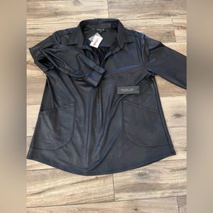NWT Rachel zoe leather look top size xl